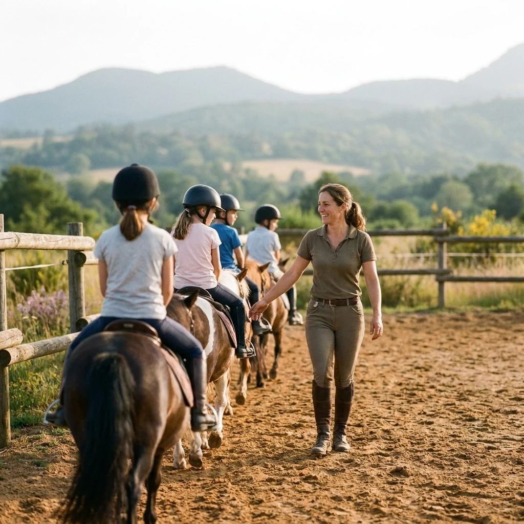 Cours de poney à Chaspinhac, Haute-Loire