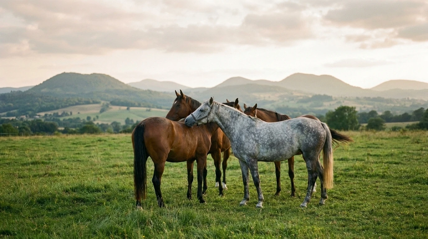 Les chevaux du Brouss'âne en liberté, Haute-Loire